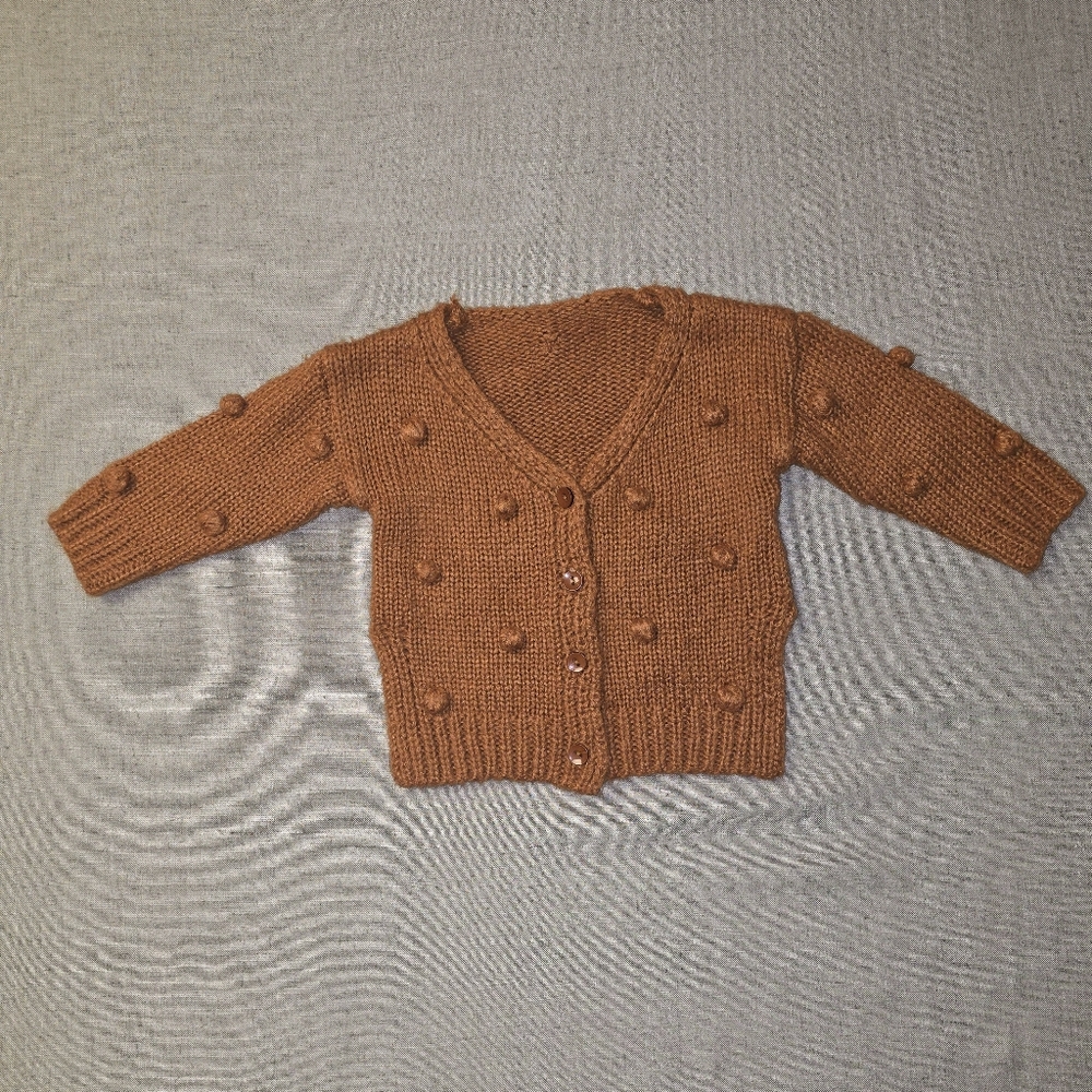 Bown Knit Cardigan Button Sweater Kids